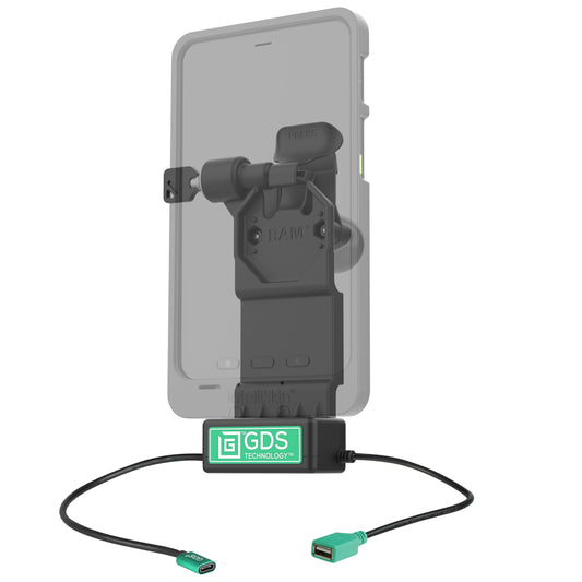 RAM Mounts GDS Uni-Conn left-locking tablet dock + USB-A with release lever – alternative view