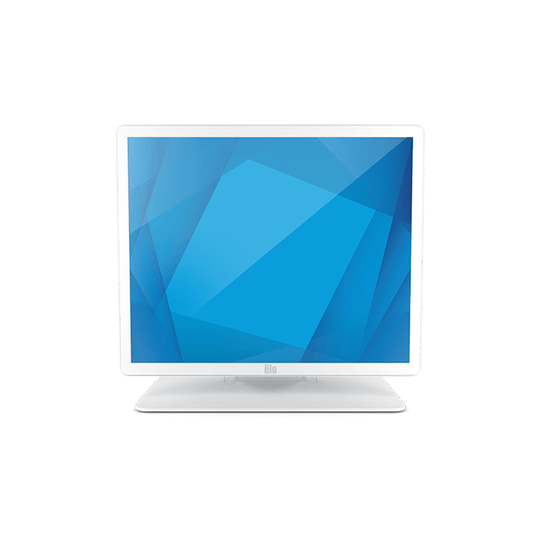 Elo 1903LM 19" medical-grade touch monitor, white, with stand – front view
