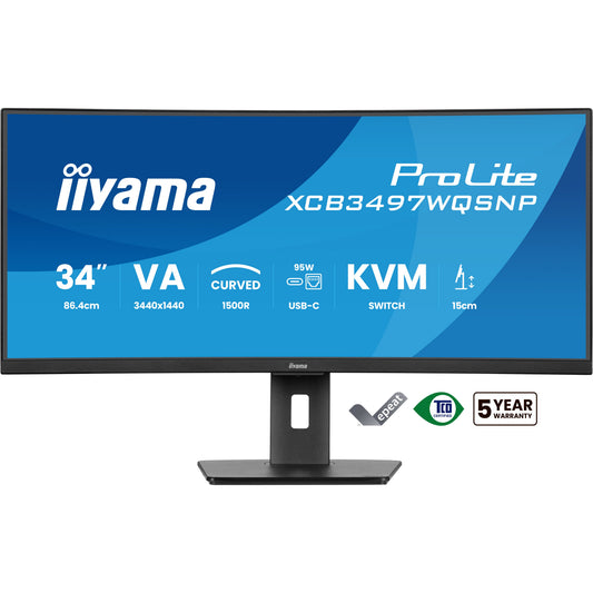 iiyama ProLite XCB3497WQSNP-B1 34-inch curved monitor – alternate view