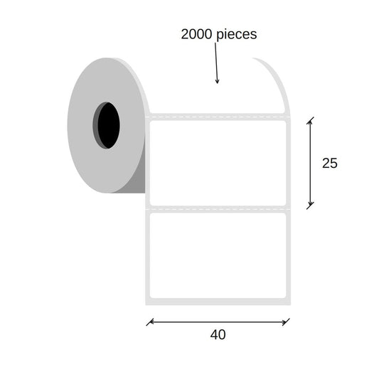 SCANSHOP thermal label roll 40 x 25 mm diagram