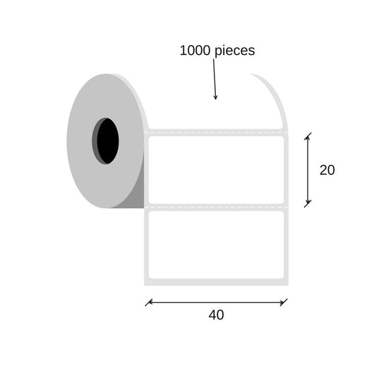 SCANSHOP thermal label roll 40 x 20 mm diagram