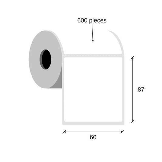 SCANSHOP thermal label roll 60 x 87 mm diagram