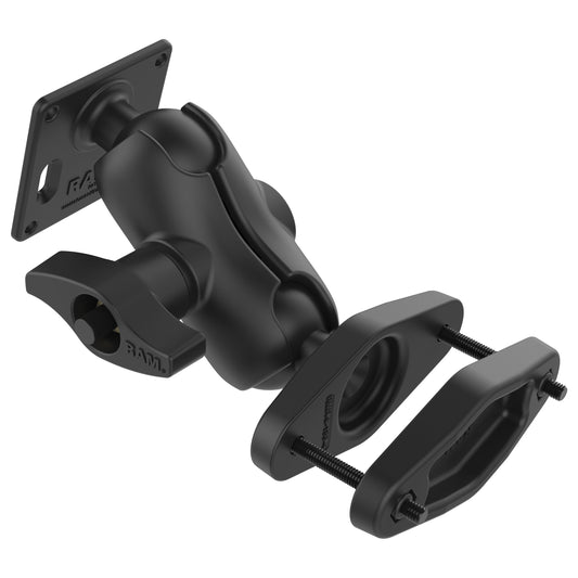 RAM Mounts D-size 4" square post clamp mount with 75 × 75 mm VESA plate for forklifts – alternative view