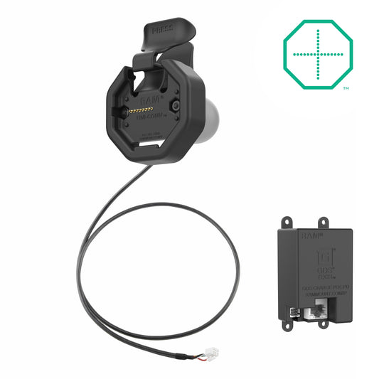 RAM Mounts GDS Uni-Conn powered snap-in dock with PoE adapter for IntelliSkin Thin-Case tablets – main product photo