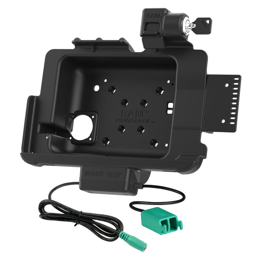 RAM Mounts locking Tough-Dock power + dual USB for Zebra ET40, ET45 and ET401 10-inch tablets with Rugged Frame – alternative view