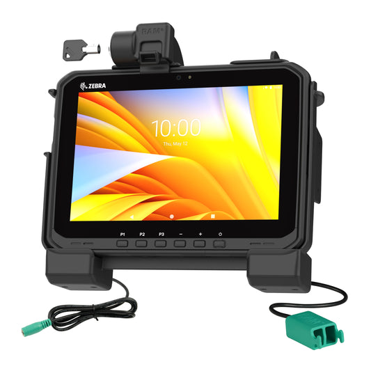 RAM Mounts Key-Locking Power + Dual USB-A Dock for Zebra ET60 and ET65 – main product photo