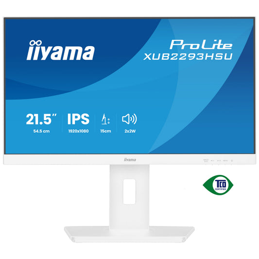 iiyama ProLite XUB2293HSU-W7 22-inch monitor, white – alternate view