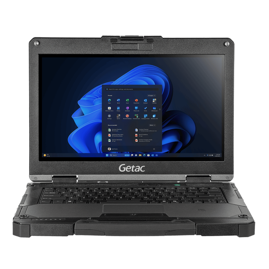 Getac B360 G3 rugged 13.3-inch laptop BV3166B4BDGX (Core Ultra 7, German keyboard), front view with Full HD touchscreen and backlit keyboard