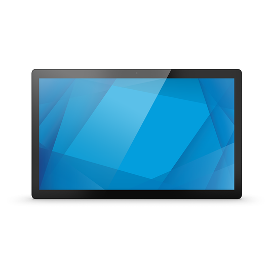 Elo I-Series 4 Value 21.5" black Android all-in-one touch computer, front view (E391414)