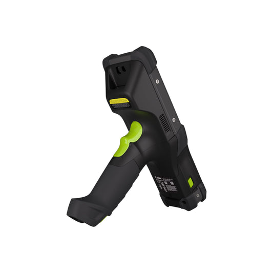 Zebra MC9450 rugged 5G keypad mobile computer, pistol grip, 58-key function alphanumeric keypad (MC945B-3G1J6HSS-A6) – back angled view showing pistol grip