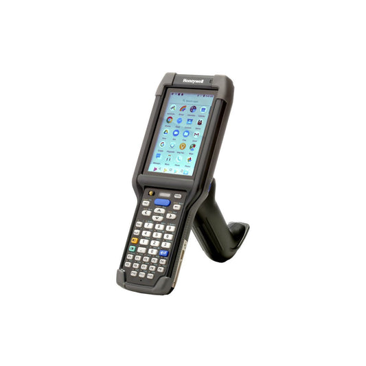 Honeywell CK65 rugged Android mobile computer, 38-key numeric-function keypad, EX20 2D imager, Wi-Fi only (CK65-L0N-DMC210E) – front view with scan handle
