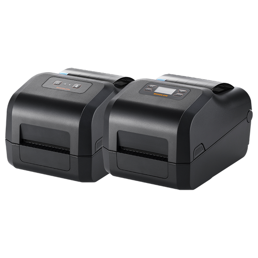 BIXOLON XD5-43IIt 4-inch thermal transfer desktop label printer, black (XD5-43IItEK/BEG) – angled view