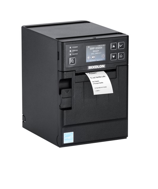 BIXOLON SRP-S300II 3-inch linerless label & receipt printer, black (SRP-S300IIXSK/BEG) – linerless label printing
