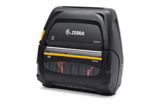 Zebra ZQ521 RFID mobile receipt and label printer, black, Wi-Fi + Bluetooth (ZQ52-BUW030E-00) – 3/4 view