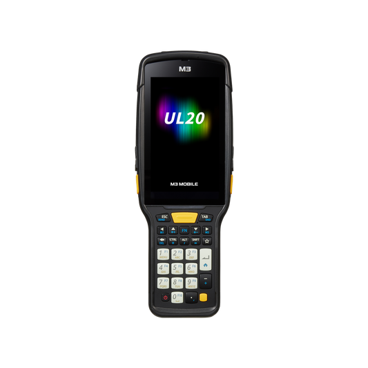 M3 Mobile UL20W (Wi-Fi) rugged Android mobile computer, 28-key numeric keypad, SE4750 2D imager (U20W0C-Q2CFRS-HF) – front view