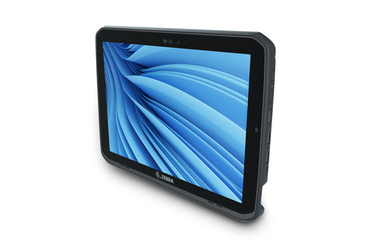 Zebra ET85 rugged tablet, Windows 11 Pro, SE4107 standard range scanner, 5G + GPS (ET85C-3P5A2-CF0) – angled view