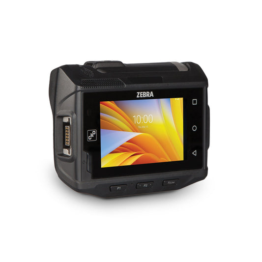 Zebra WT6300 wearable wrist computer, touch-only display (no keypad) (WT63B0-TX0QNERW) – right angled view