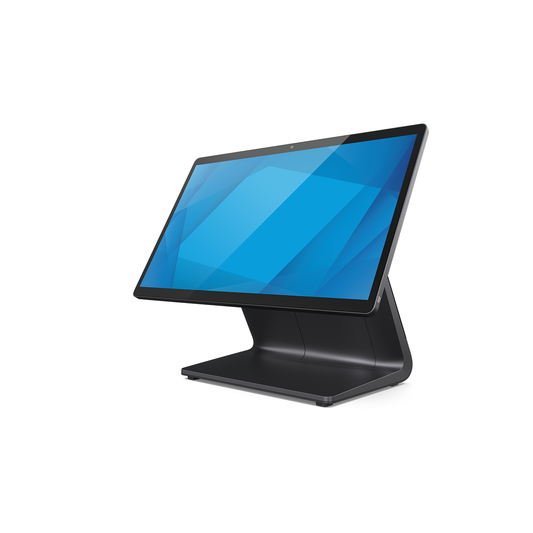 Elo EloPOS Z30 Intel POS terminal on Z30 stand, front-left angle