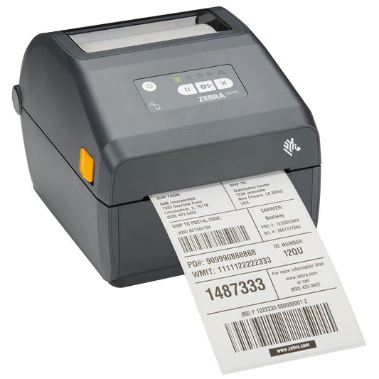 Zebra ZD421d desktop label printer used for label printer setup with Erply and Directo