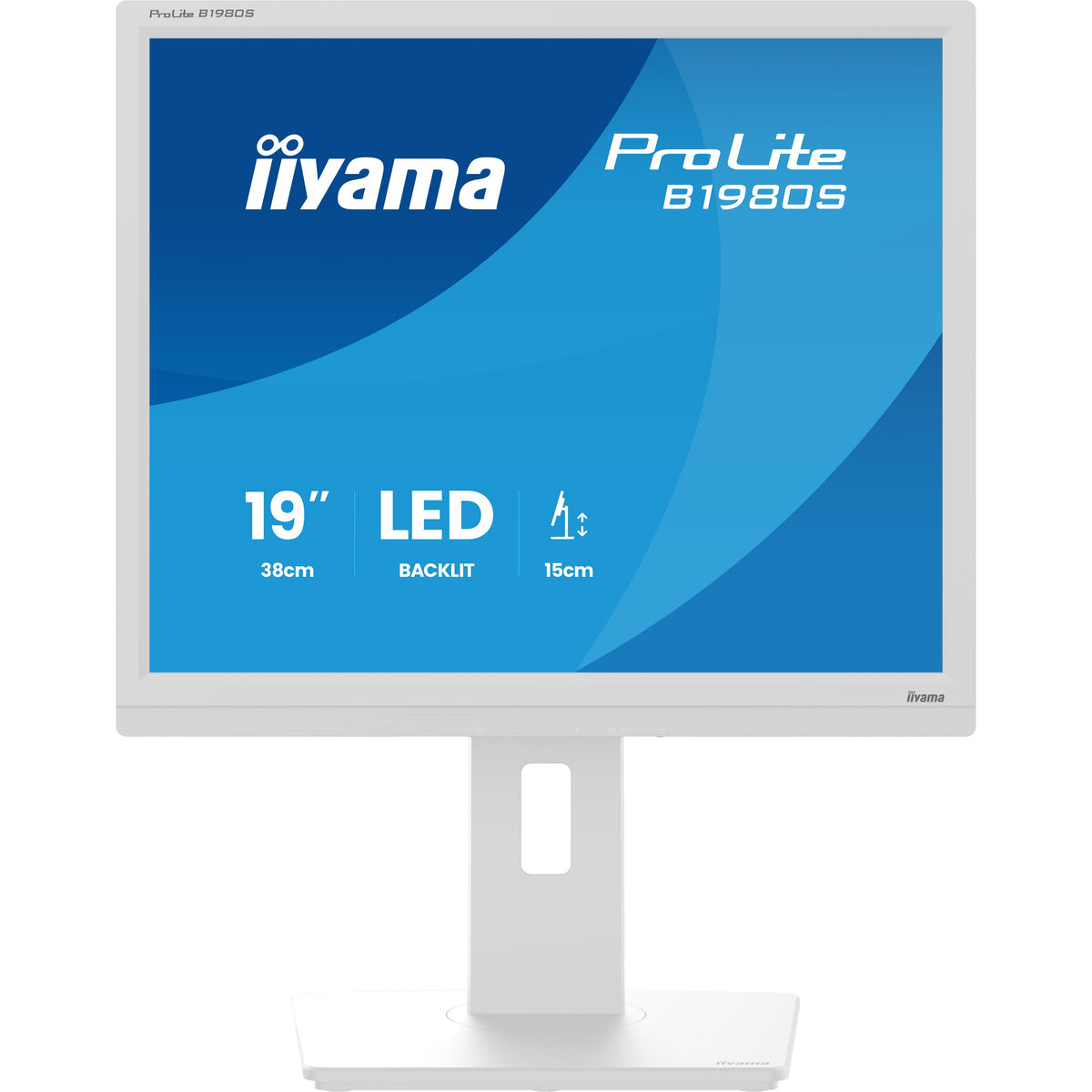 iiyama ProLite B1980S-W1 19-inch monitor, white – detail view