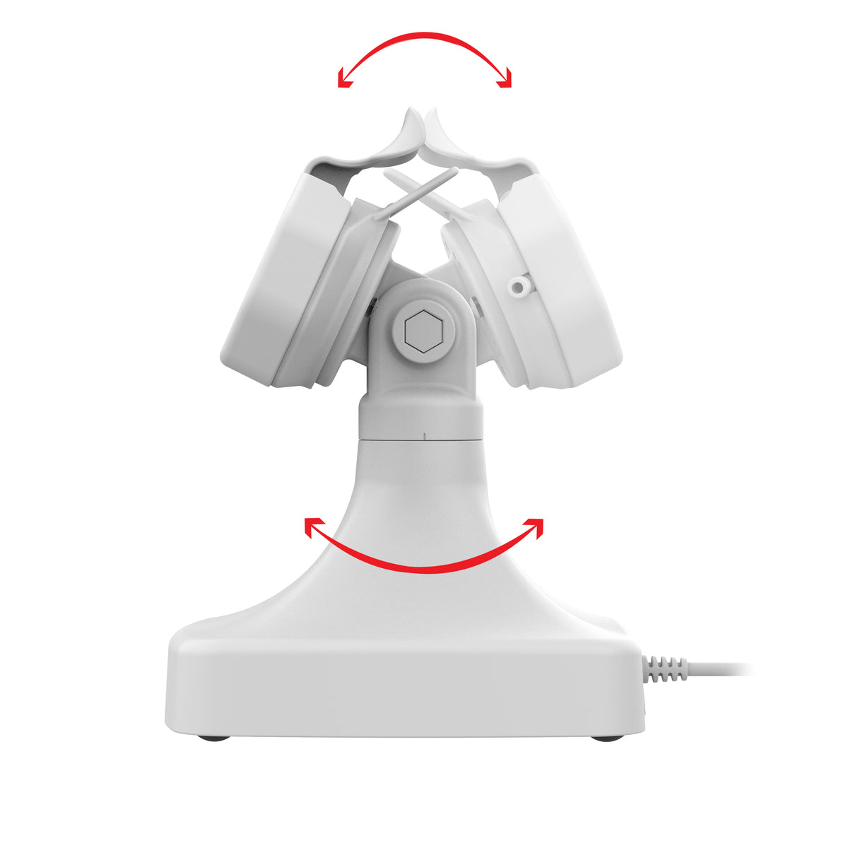 RAM Mounts GDS tilt and swivel dock with USB-C and two USB-A ports for IntelliSkin Thin-Case tablets with rear pogo pads in grey – additional view