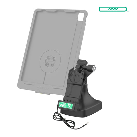RAM Mounts GDS key-locking tilt and swivel dock with PoE and two USB-A ports for IntelliSkin tablets with Uni-Conn adapter – alternative view
