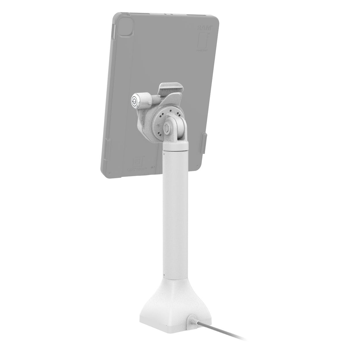 RAM Mounts GDS 14-inch key-locking pedestal dock with USB-C for IntelliSkin Thin-Case tablets with rear pogo pads in grey – additional view