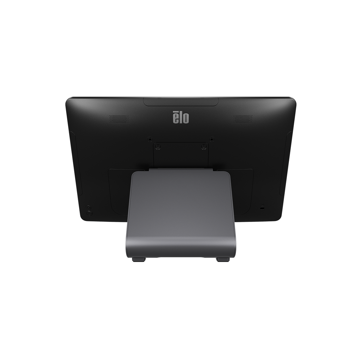Elo 1504L 15.6" IP54 touch monitor on stand, rear view with stand (E969493)