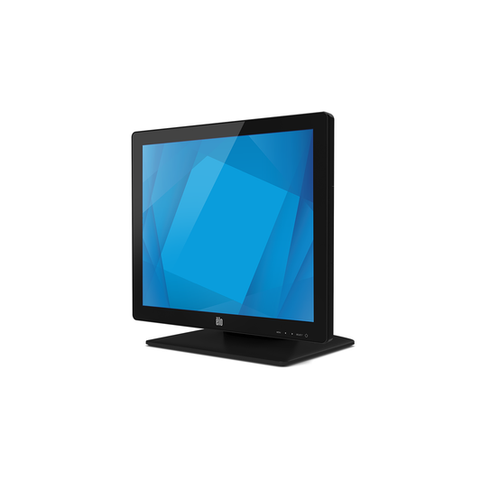 Elo 1717L 17-inch touchscreen monitor in black, left view