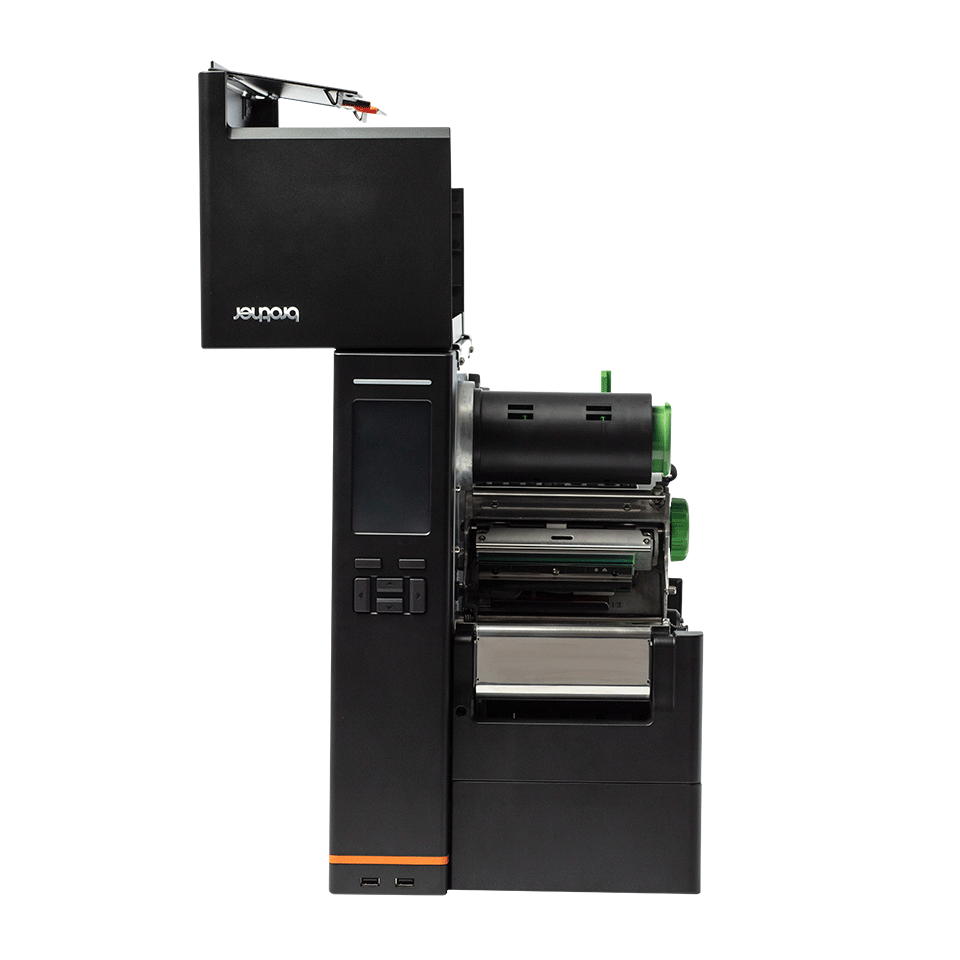 Brother TJ-4422TN industrial label printer – with media cover open