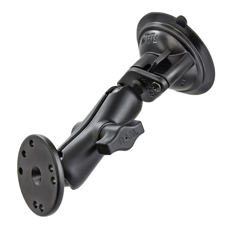RAM Mounts B-size Twist-Lock suction cup mount with round AMPS plate, medium arm (RAM-B-166-202U) – product photo