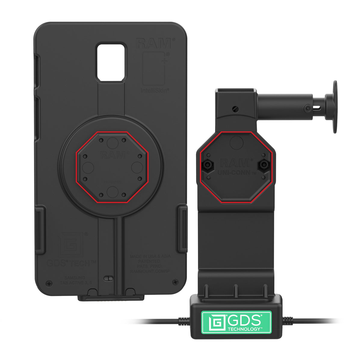 RAM Mounts GDS Uni-Conn tablet dock + USB-A & USB-C with release button – further view