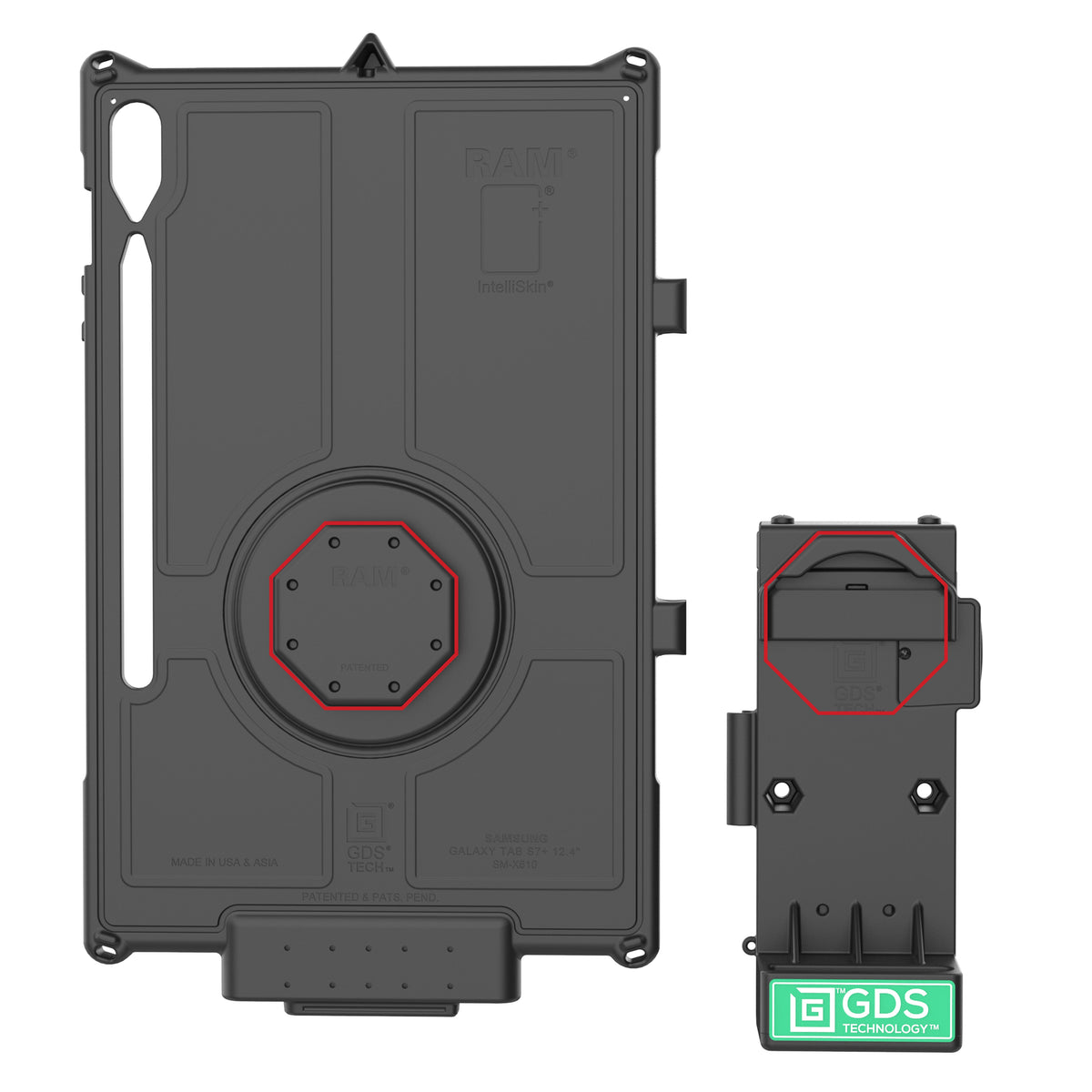 RAM Mounts GDS Uni-Conn spring-loaded tablet dock, heated pins – additional product photo