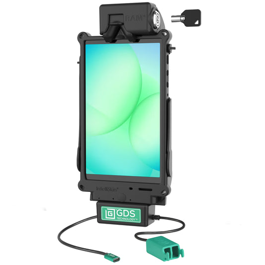 RAM Mounts key-locking GDS Tough-Dock + Dual USB-A for Samsung Tab A11, A9 and A7 Lite 8.7" in IntelliSkin – product photo