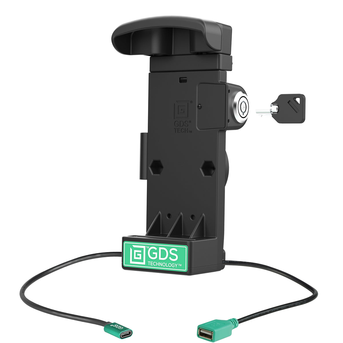 RAM Mounts GDS key-locking powered dock with USB-A and heated pins for Zebra EC50 and EC55 in IntelliSkin – view 2