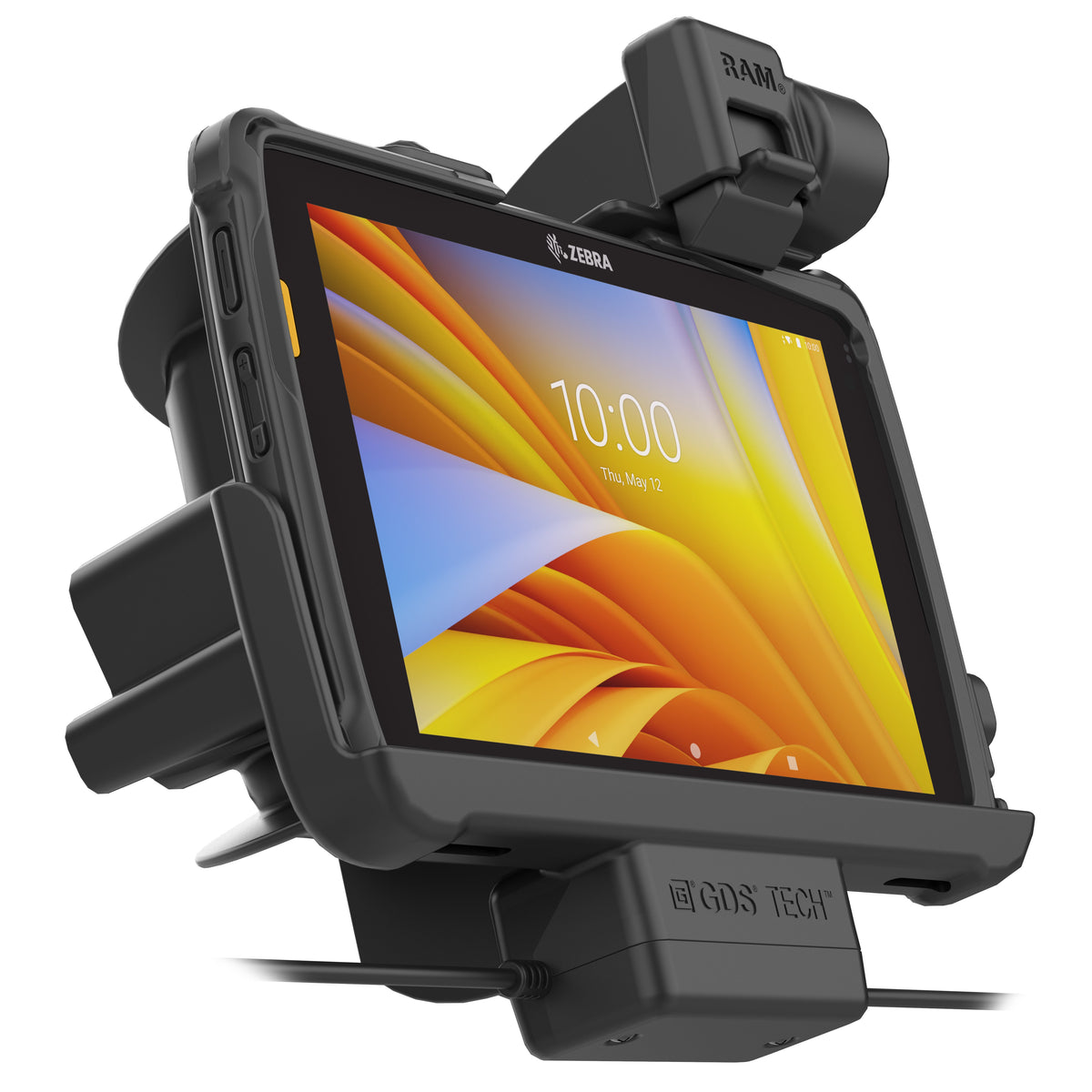 RAM Mounts locking GDS dock + dual USB for Zebra ET40, ET45 and ET401 8-inch tablets in IntelliSkin – further product photo
