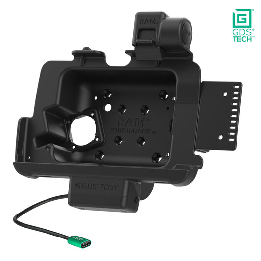 RAM Mounts GDS powered dock with latch for Zebra ET40, ET45 and ET401 8-inch tablets in IntelliSkin – alternative view