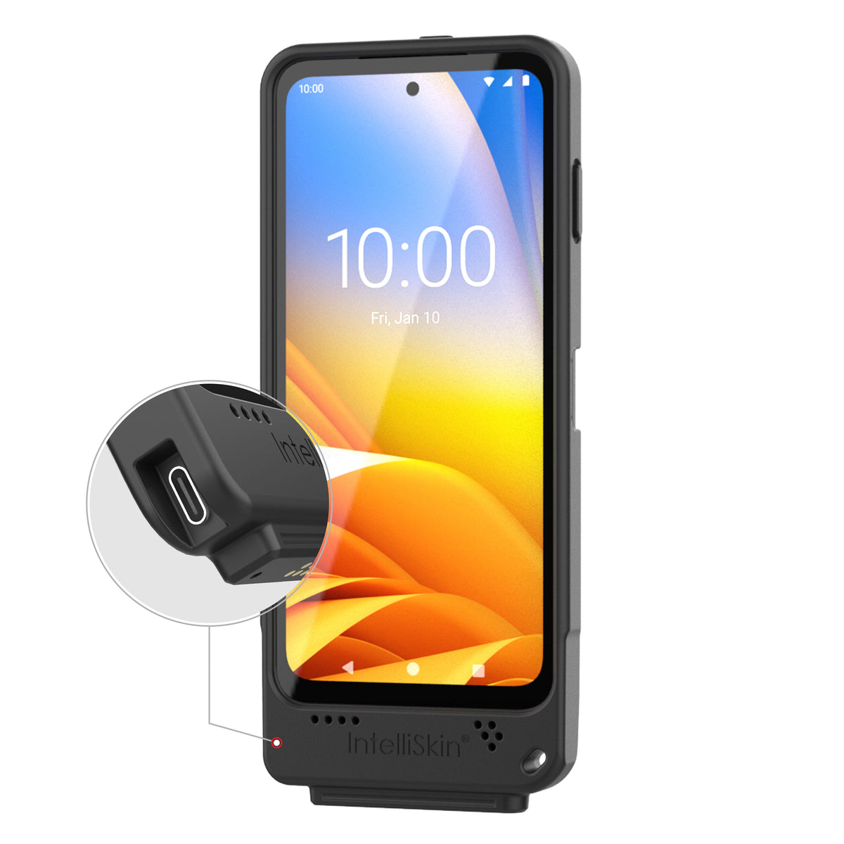 RAM Mounts IntelliSkin protective sleeve with USB-C port for Zebra EM45, no belt clip – product photo