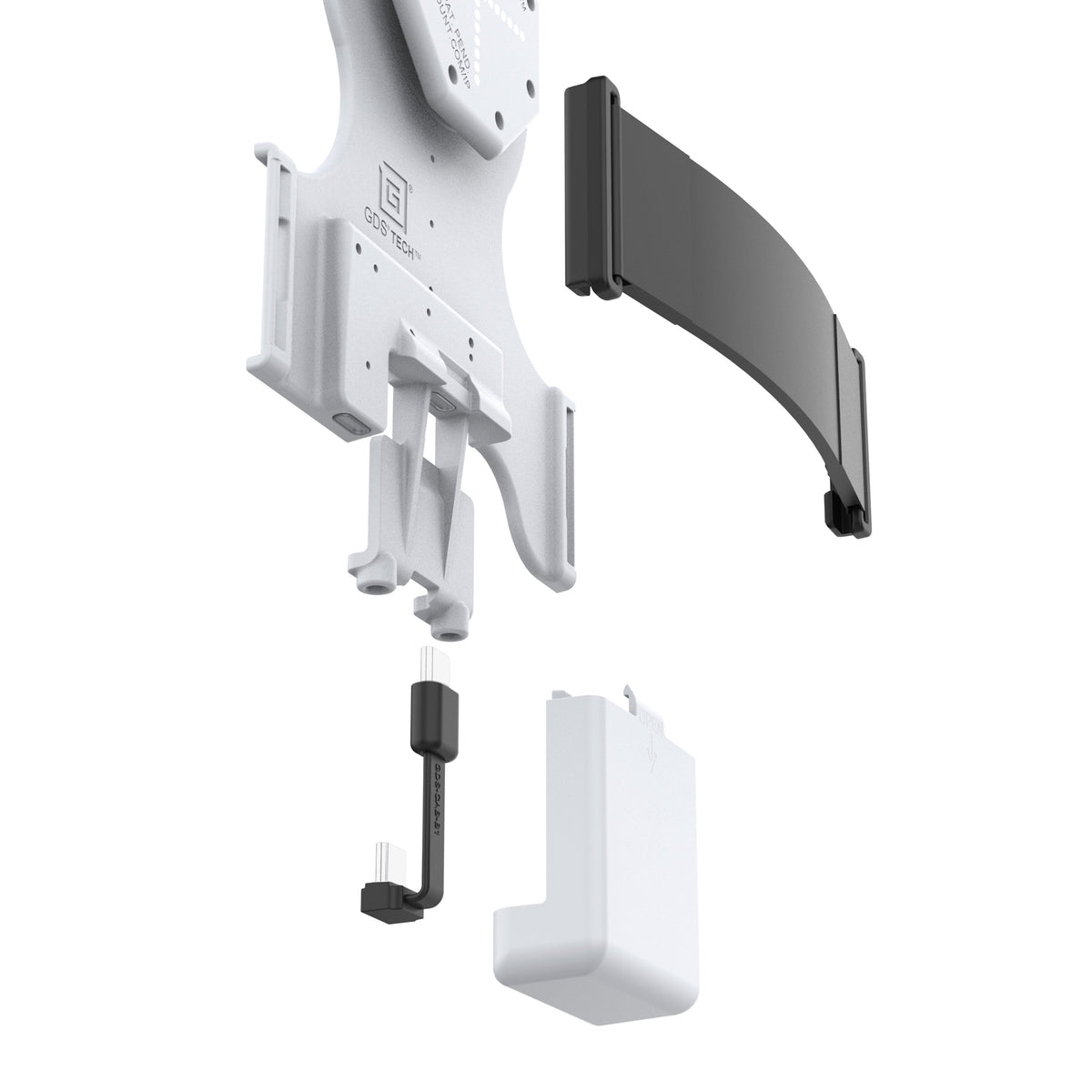 RAM Mounts GDS Tab-Conn adapter for tablets without case with rear pogo pads in light grey – detail photo