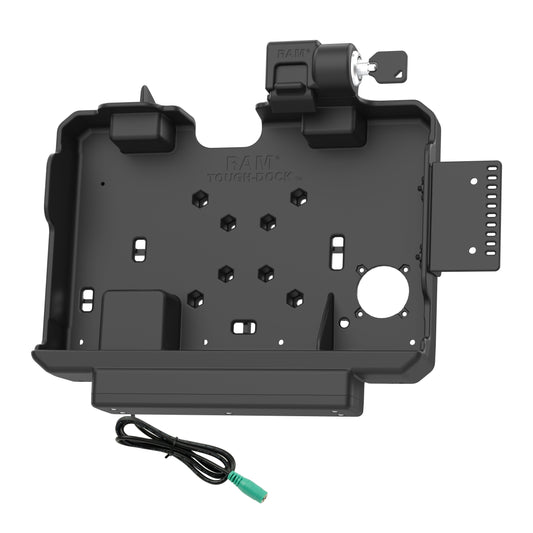 RAM Mounts key-locking Form-Fit powered dock for Getac ZX10 rugged tablet – alternative view