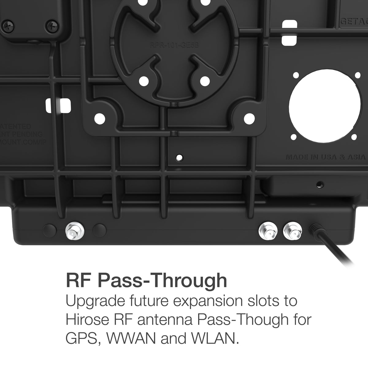 RAM Mounts key-locking power + data dock with USB-A for Getac ZX80 rugged tablet – additional product photo