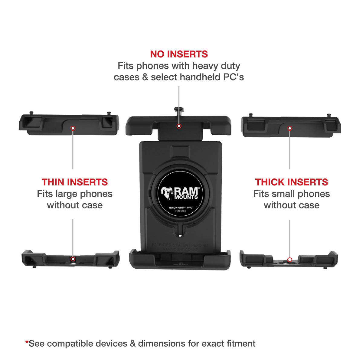 RAM Mounts Quick-Grip Pro XL phone holder with B-size ball – further product photo
