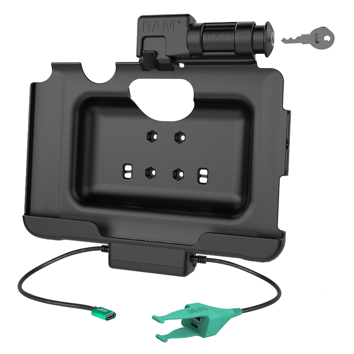 RAM Mounts Locking USB-C Powered Dock + USB-C & USB-A Data for Samsung Tab Active5 Pro and 4 Pro – alternative view