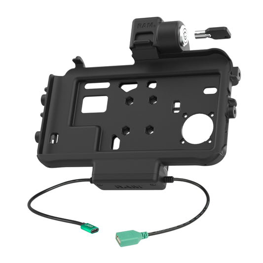 RAM Mounts Locking Thin-Dock Powered Dock + Single USB-A for Samsung Tab Active5 and 3 – alternative view