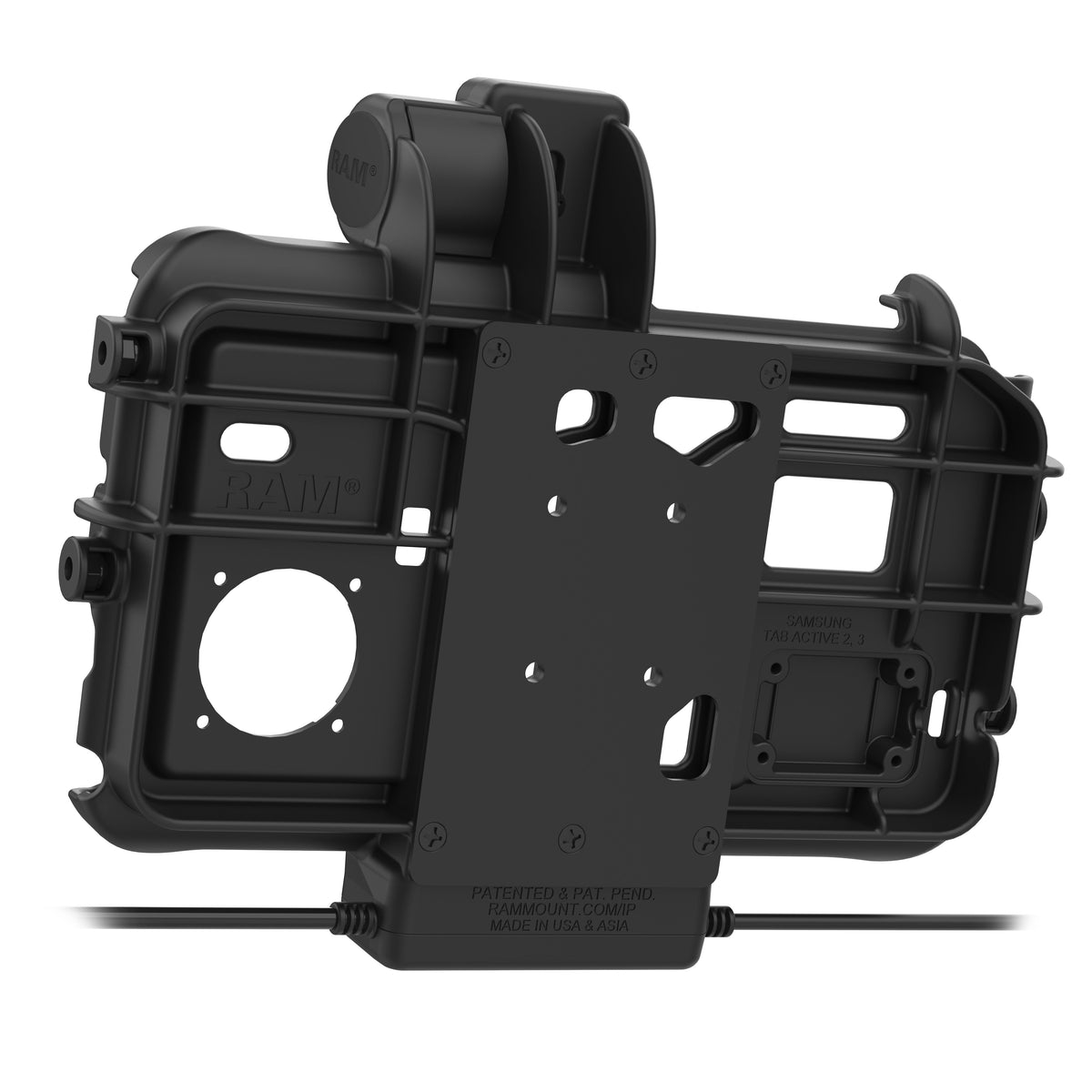 RAM Mounts Thin-Dock Powered Dock + USB-C & USB-A Data for Samsung Tab Active5 and 3 – detail view