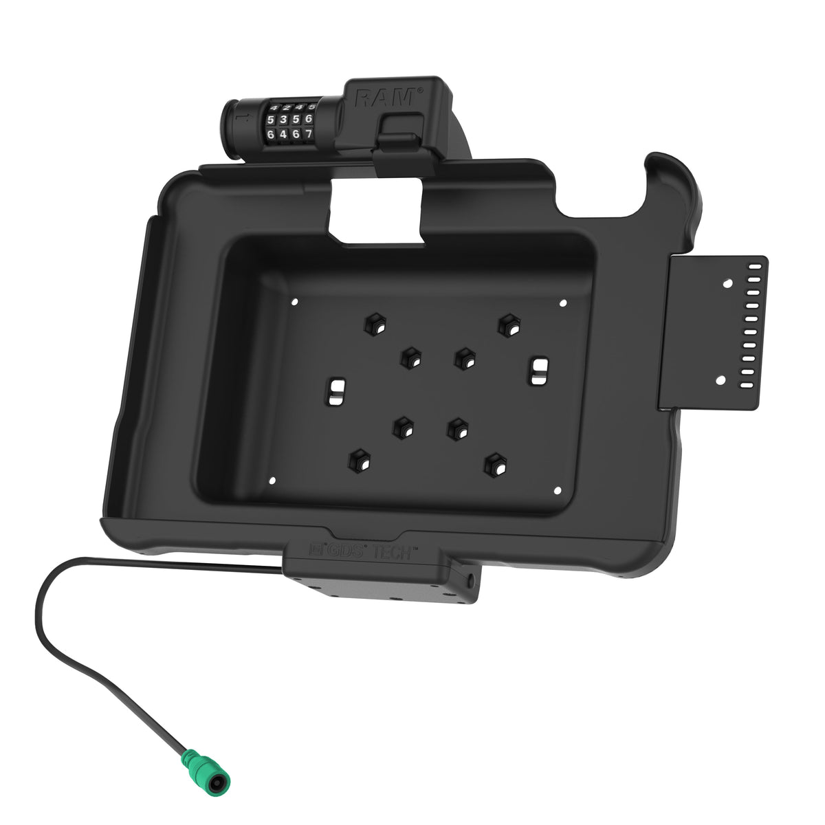 RAM Mounts combination-locking GDS powered dock for Zebra ET5x 10.1" rugged tablets – alternative view