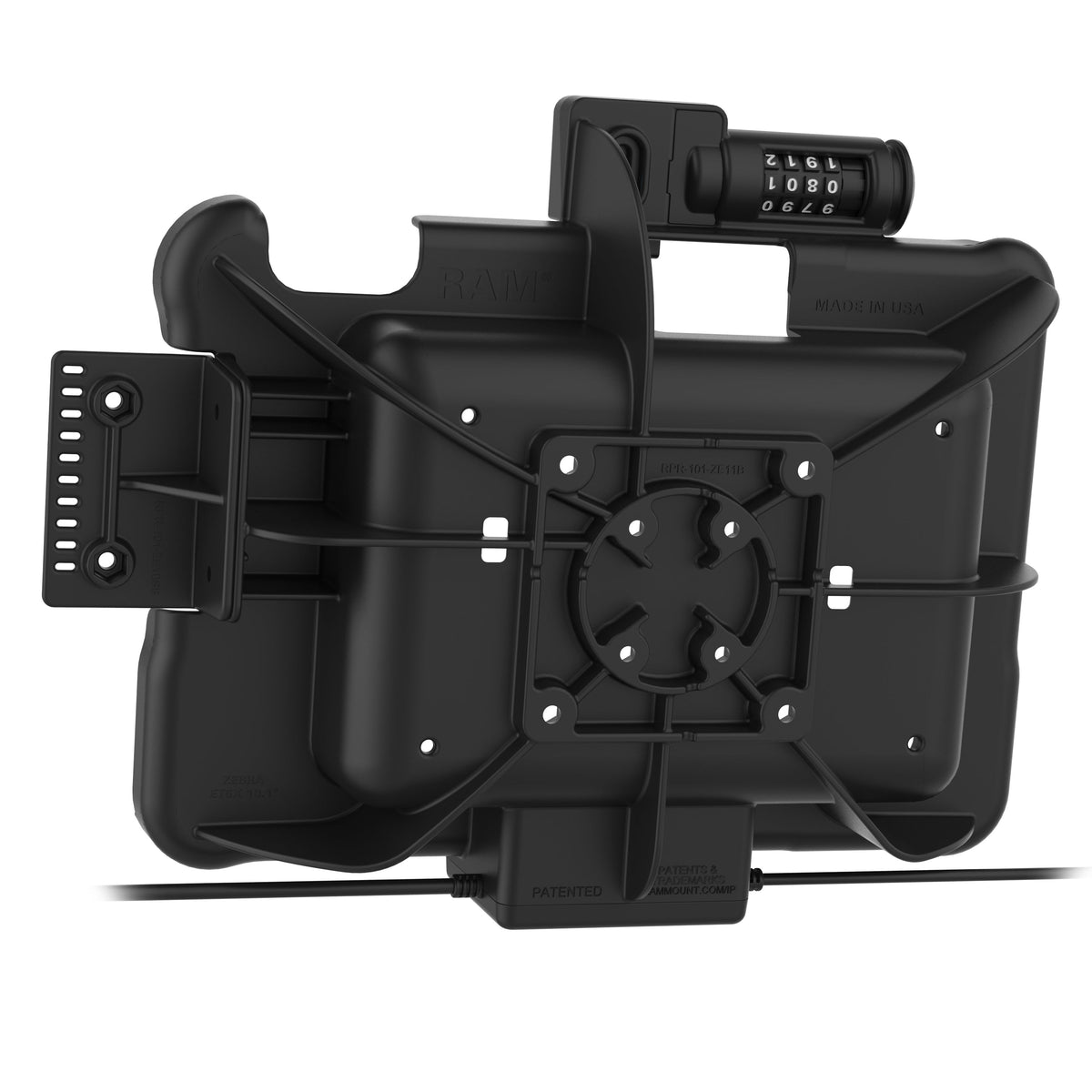 RAM Mounts combination-locking GDS power dock with dual USB-A for Zebra ET5x 10.1" rugged tablets – additional view