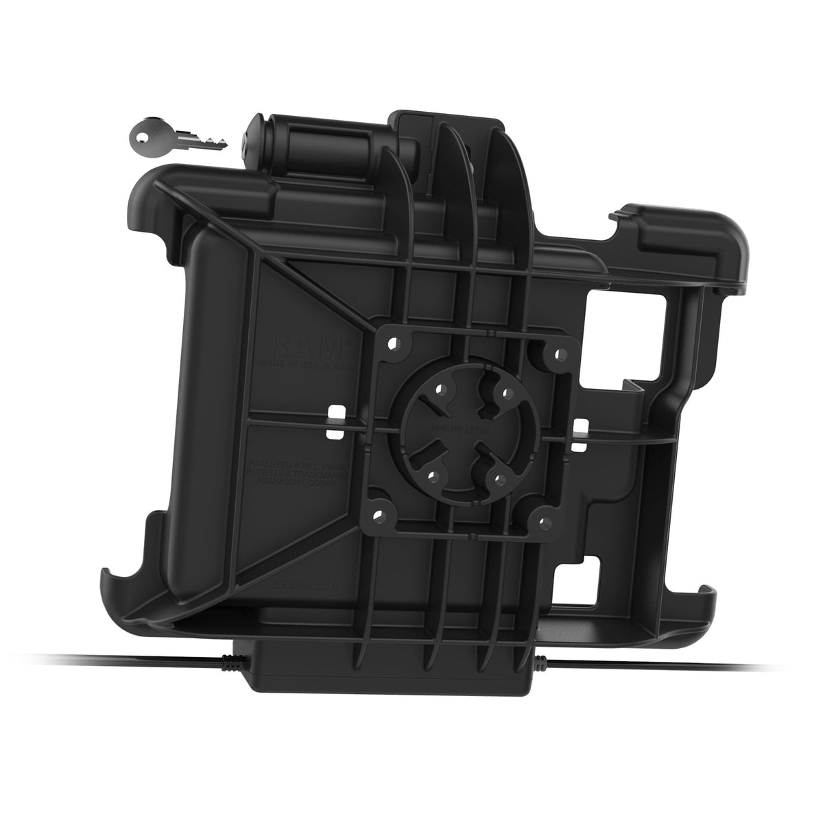 RAM Mounts key-locking GDS power dock with dual USB-A for Zebra XSLATE L10 rugged tablet – view 4