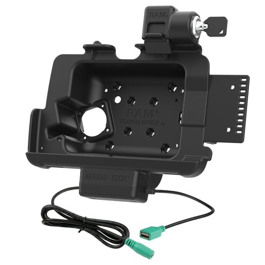 RAM Mounts locking Tough-Dock power + data for Zebra ET40, ET45 and ET401 8-inch tablets with Rugged Frame – alternative view