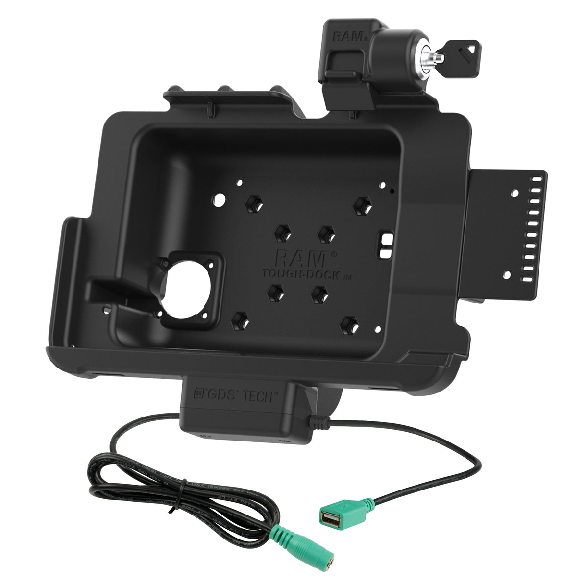 RAM Mounts locking Tough-Dock power + data for Zebra ET40, ET45 and ET401 10-inch tablets with Rugged Frame – alternative view